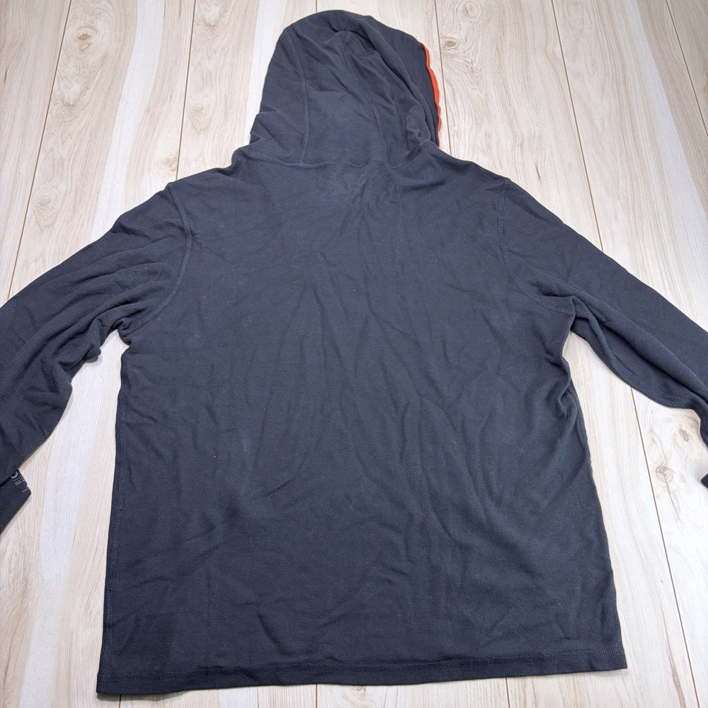 RLX Ralph Lauren Men's Pullover Mock Neck Hoodie Black Orange Trim Size Large - Picture 12 of 16